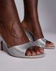 Mango Mango featuring Kaia Gerber heeled sandals in silver rhinestones - 4
