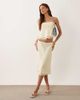 Mango Mango Finy knee length midi skirt in pastel yellow plaid print - part of a set - 1