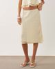 Mango Mango Finy knee length midi skirt in pastel yellow plaid print - part of a set - 2