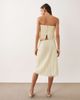 Mango Mango Finy knee length midi skirt in pastel yellow plaid print - part of a set - 4