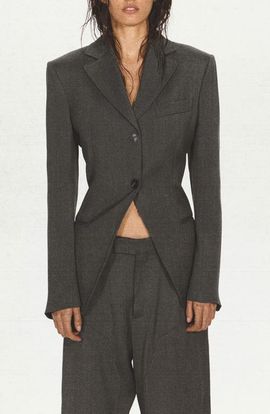MANGO MANGO Fitted Waist Suit Jacket