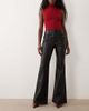 Mango Mango flared leather look pants in black - 1