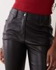 Mango Mango flared leather look pants in black - 4