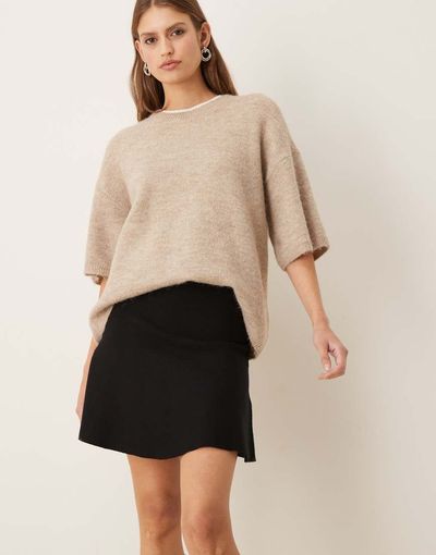 Mango Mango flared mini skirt in black