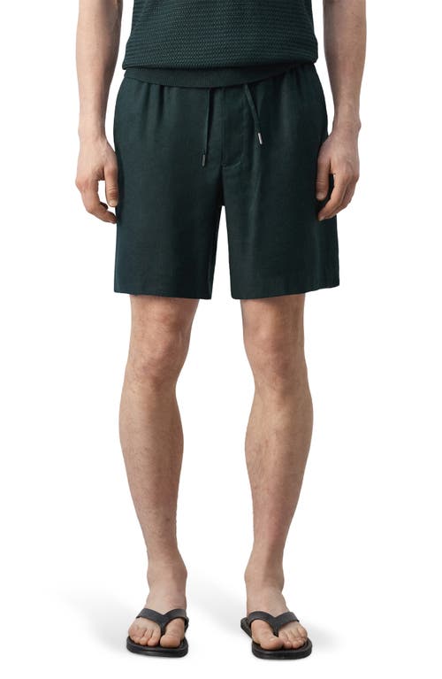MANGO MANGO Flat Front Linen Blend Drawstring Bermuda Shorts