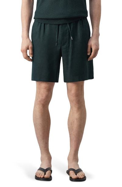 MANGO MANGO Flat Front Linen Blend Drawstring Bermuda Shorts