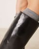 Mango Mango flat knee high boots in black - 4