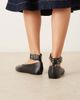 Mango Mango flat shoes with eyelet ankle strap in black - 2