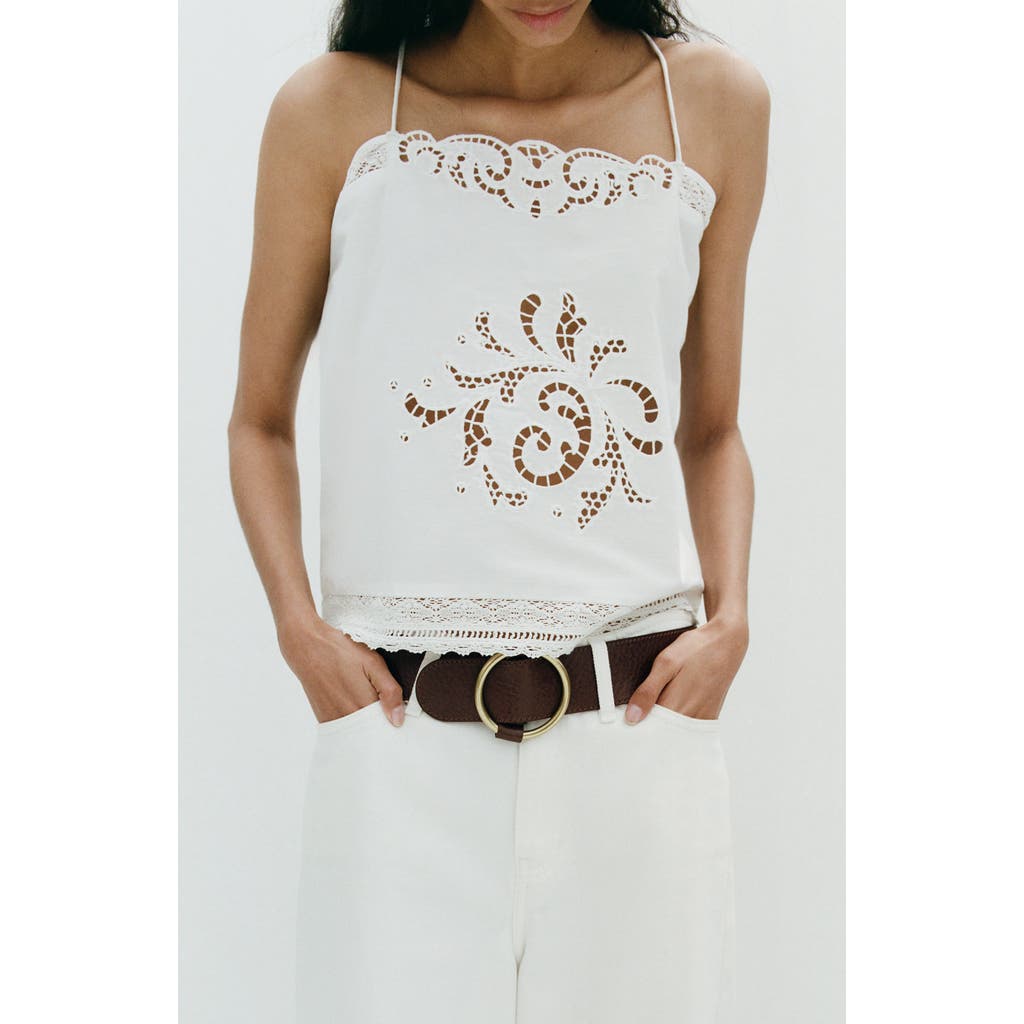 MANGO MANGO Floral Broderie Anglaise Top