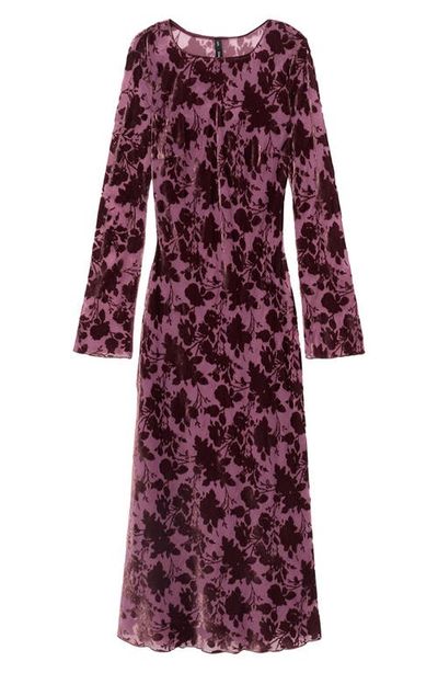 MANGO - Floral Burnout Velvet Long Sleeve Maxi Dress MANGO - Floral Burnout Velvet Long Sleeve Maxi Dress