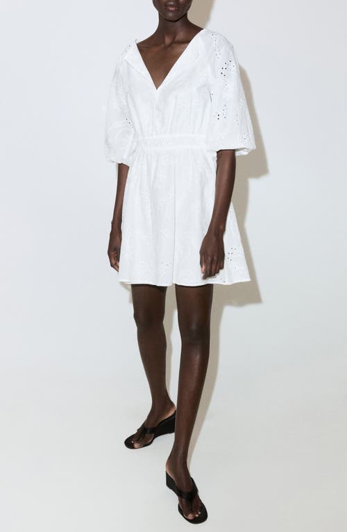 MANGO MANGO Floral Embroidered Cotton Minidress