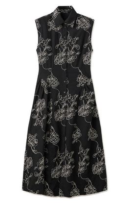 MANGO MANGO Floral Embroidered Sleeveless Midi Dress