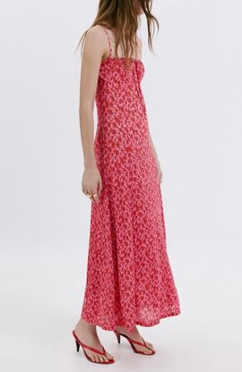 MANGO MANGO Floral Plissé Slipdress