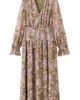 MANGO MANGO Floral Texture Long Sleeve Maxi Dress - 3