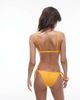 Mango Mango flower embroidered bikini top in yellow - 2