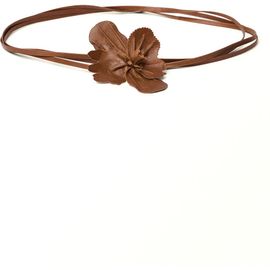 MANGO MANGO Flower Thin Leather Belt