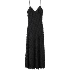 MANGO MANGO Frayed Sleeveless Maxi Slipdress