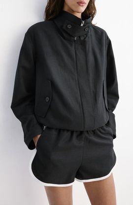 MANGO MANGO Funnel Neck Bomber Jacket