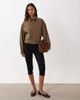 Mango Mango funnel neck bomber jacket in brown check - 2