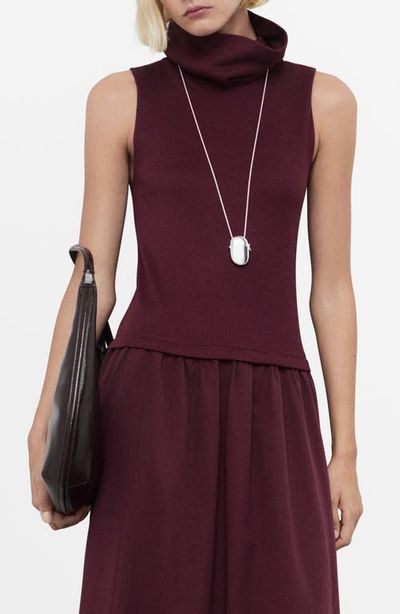 knee length dresses for ladies Camel Fuzzy Knit Sleeveless Turtle Neck Midi Dress – PinkBlush main image 1