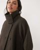 Mango Mango funnel neck short jacket in brown check - 3