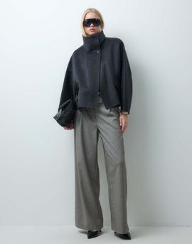 Mango Mango funnel neck short jacket in gray