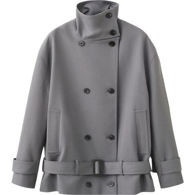 MANGO MANGO Funnel Neck Trench Coat with Belt
