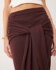 Mango Mango gathered tie waist detail skirt in dark brown - 3