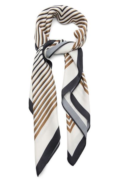 MANGO MANGO Geometric Stripe Satin Square Scarf
