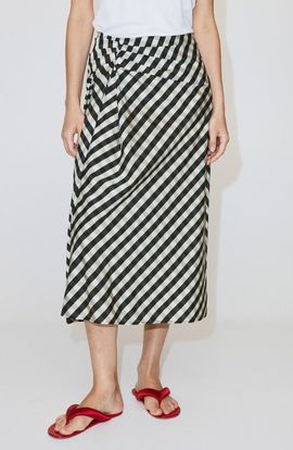 MANGO MANGO Gingham Midi Skirt