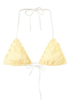 MANGO MANGO Gingham Scalloped Triangle Bikini Top
