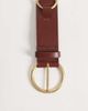 Mango Mango gold hoop detail belt in brown - 3