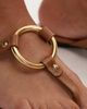 Mango Mango gold ring detail leather sandals in tan-Brown - 3