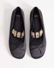 Mango Mango gold statement strap ballet pumps in black - 3