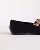 Mango Mango gold statement strap ballet pumps in black - 4