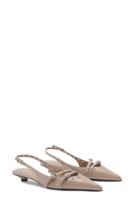 MANGO MANGO Grommet Pointed Toe Slingback Pump