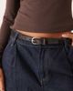 Mango Mango hair on real leather belt in deep brown - 1