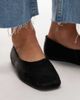 Mango Mango hair on real leather square toe flat shoes in black - 2