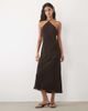 Mango Mango halterneck midi dress in leopard print-Black - 2