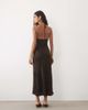 Mango Mango halterneck midi dress in leopard print-Black - 4