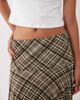 Mango Mango handkerchief hem midaxi skirt in brown plaid print - 3