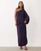 Mango Mango hardware detail one shoulder maxi dress in blue - 1