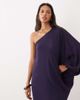 Mango Mango hardware detail one shoulder maxi dress in blue - 2