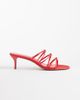 Mango Mango hardware detail strappy heeled sandals in red - 1
