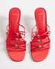 Mango Mango hardware detail strappy heeled sandals in red - 2