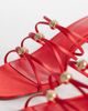 Mango Mango hardware detail strappy heeled sandals in red - 3