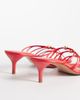 Mango Mango hardware detail strappy heeled sandals in red - 4