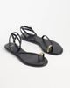 Mango Mango hardware detailing flat sandals in black - 4