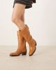 Mango Mango heeled knee boots in brown - 1