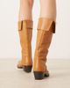 Mango Mango heeled knee boots in brown - 3